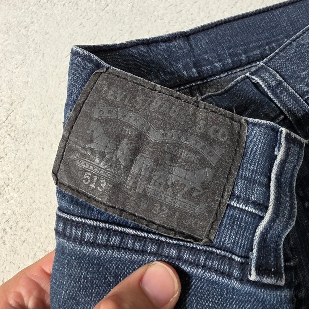 Levi's 513 Slim Straight Jeans Mens 32/30 Blue Stretch Denim Pants
